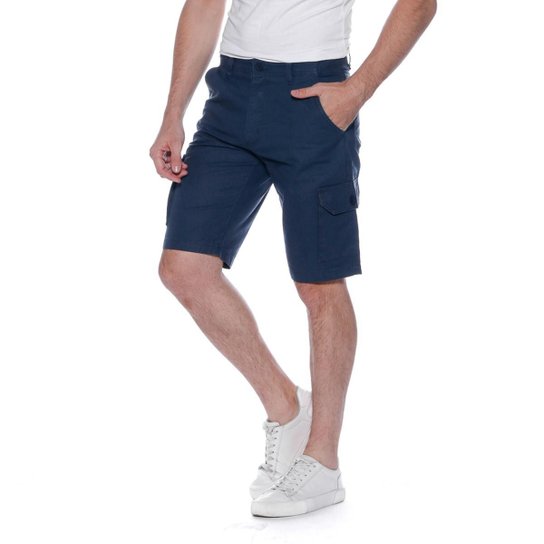 Bermuda Sarja Macaw Cargo Mcken - Azul Menor preço em Bermuda Sarja Macaw Cargo Mcken - Azul