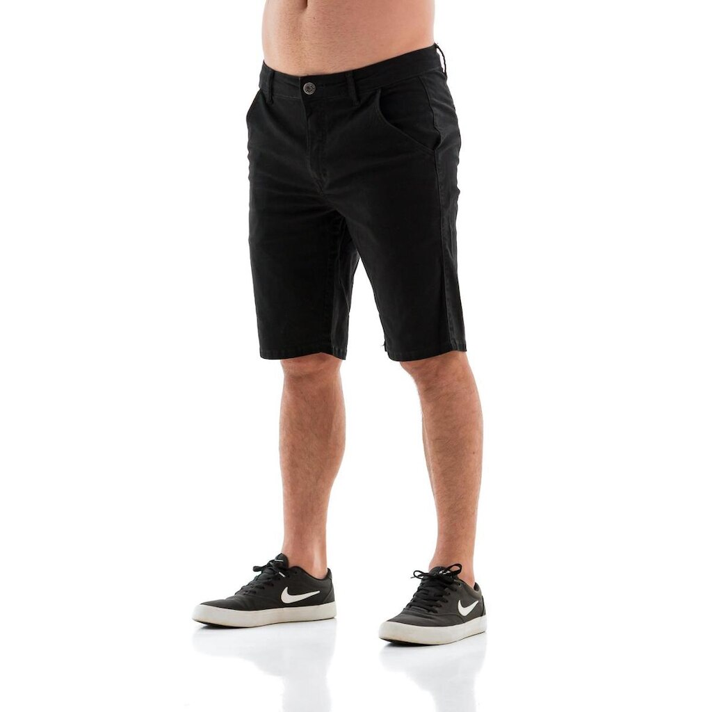 Bermuda Sarja Masculina Arauto Slim Preta