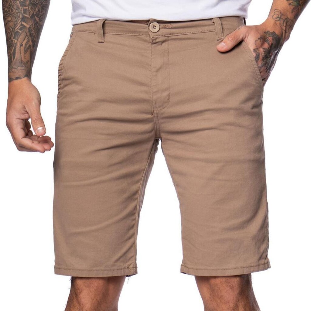 Bermuda Sarja Masculina Max Denim Reta Bege