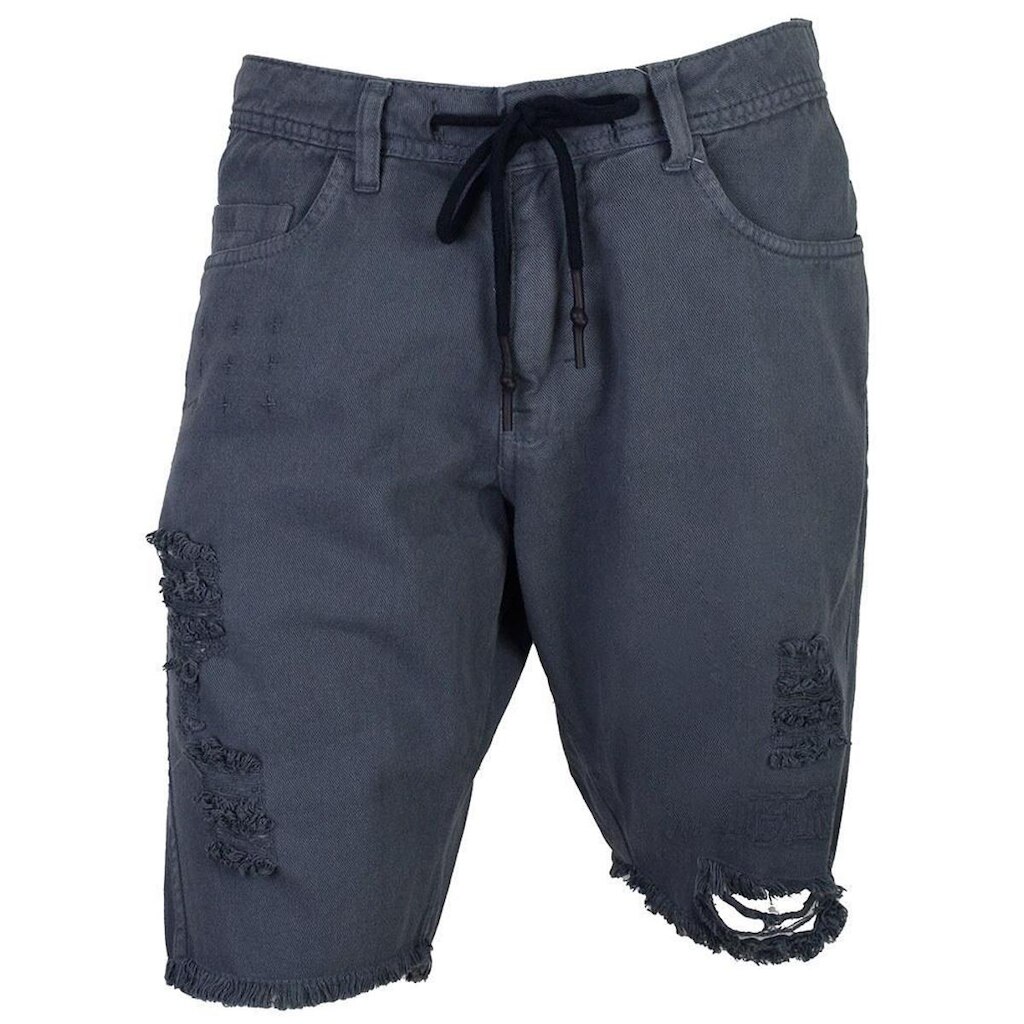 Bermuda Sarja Masculina Nicoboco Distroyed Cinza - 44390