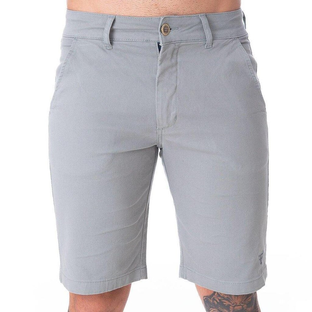 BERMUDA SARJA MASCULINA TEXAS FARM - BMB007 - CINZA