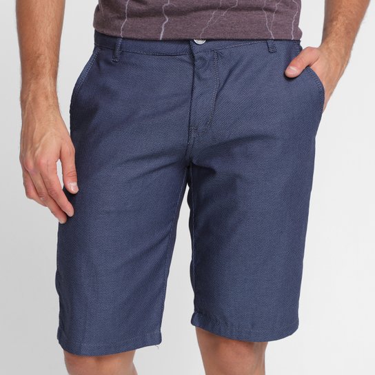 Bermuda Sarja Mucs Bolso Embutido Masculina - Azul Escuro Menor preço em Bermuda Sarja Mucs Bolso Embutido Masculina - Azul Escuro