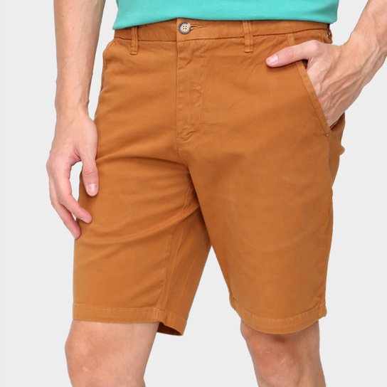 Bermuda Sarja Reserva Chino Casual Masculina - Caramelo Menor preço em Bermuda Sarja Reserva Chino Casual Masculina - Caramelo