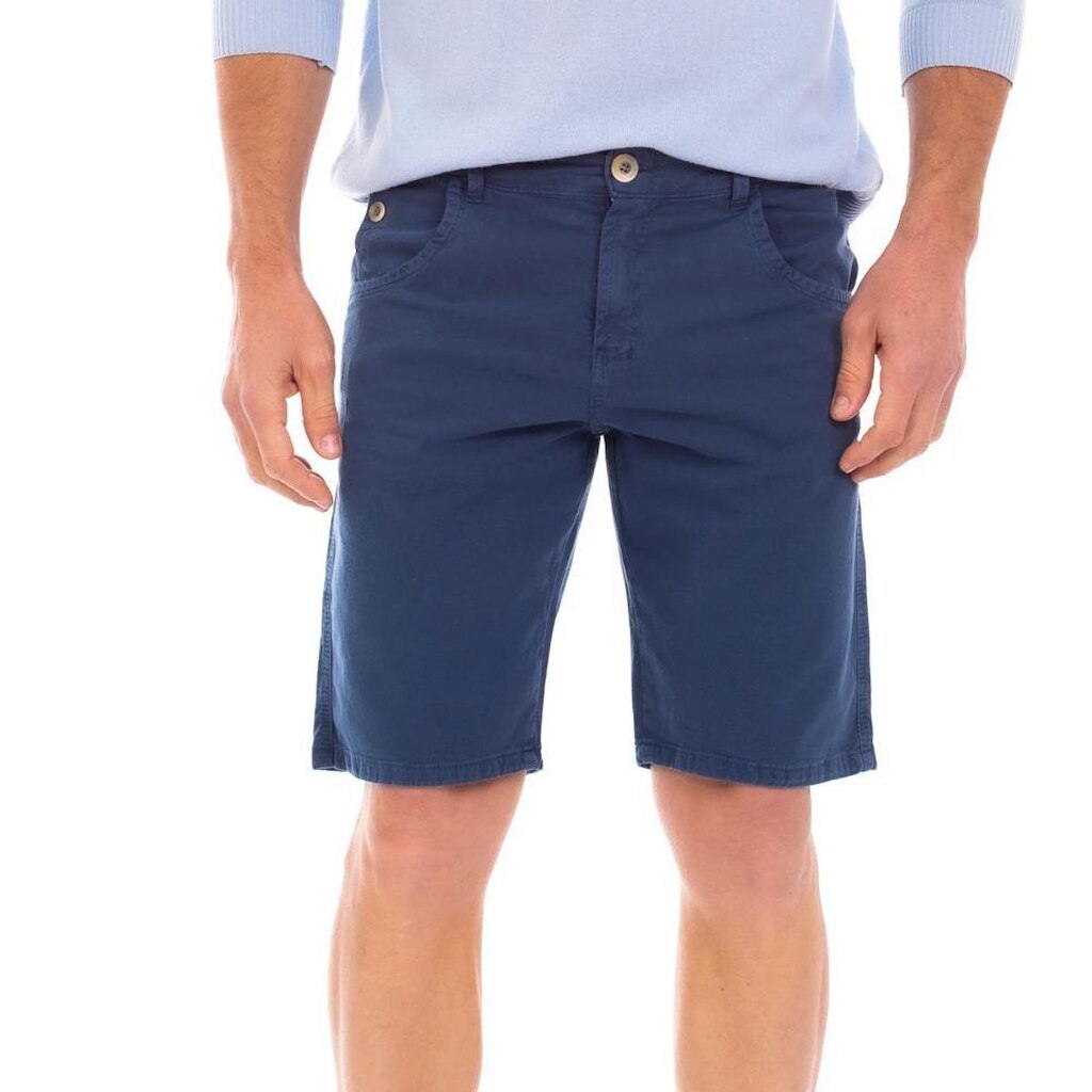 Bermuda Sarja Slim California Prime Azul Carbono