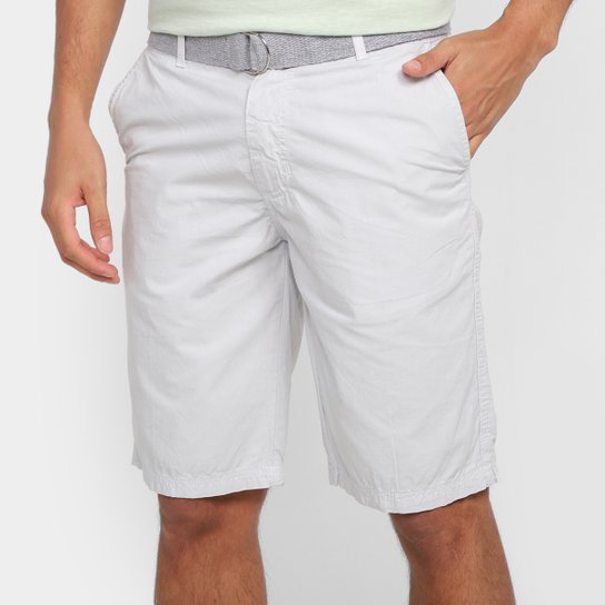Bermuda Sarja Terminal c/ Cinto Masculina - Cinza Menor preço em Bermuda Sarja Terminal c/ Cinto Masculina - Cinza