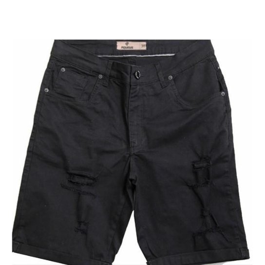 Bermuda Sarja Total Black Destroyer - Preto Menor preço em Bermuda Sarja Total Black Destroyer - Preto