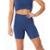 Bermuda Seamless Sem Costura Canelado Breed Fit Feminina - Azul