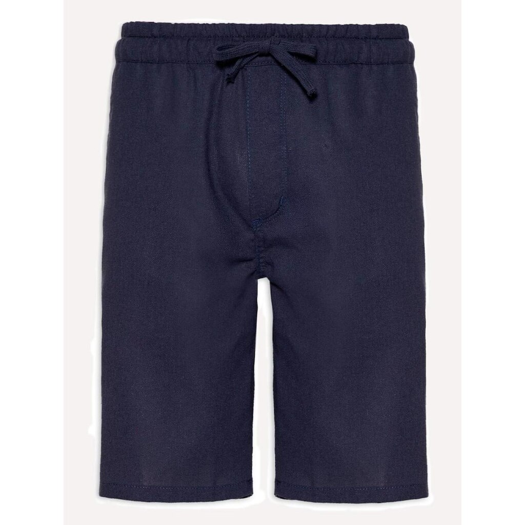 Bermuda Sergio K Masculina Elastico Linho Casual Azul Marinho