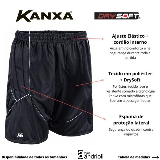 Bermuda Short Goleiro Futsal Futebol Profissional Kanxa Dry Soft Calção