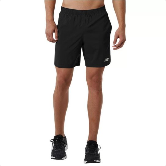 Bermuda Short New Balance 7IN Accelerate - Preto Menor preço em Bermuda Short New Balance 7IN Accelerate - Preto