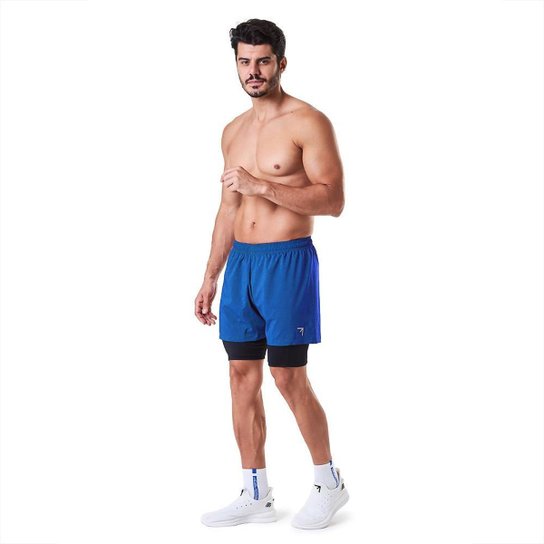 Bermuda Shorts De Compressão Masculino Esportivo Dynamic Ferzon Para Treino - Azul Menor preço em Bermuda Shorts De Compressão Masculino Esportivo Dynamic Ferzon Para Treino - Azul