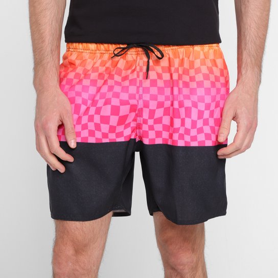Bermuda Soul City Estampada Masculina - Rosa+Preto