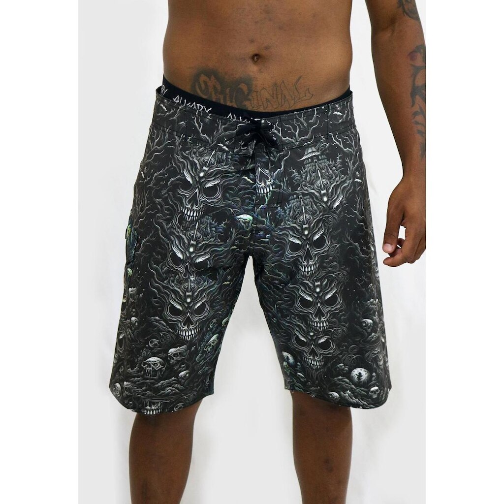 Bermuda Surf Alkary Caveira Chinesa Preta