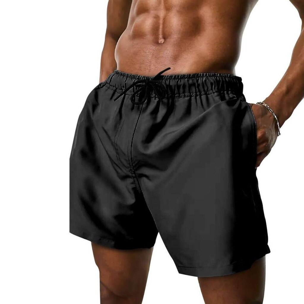 Bermuda Tactel Masculina Praia Casual Lisa com Bolsos Secagem Rápida