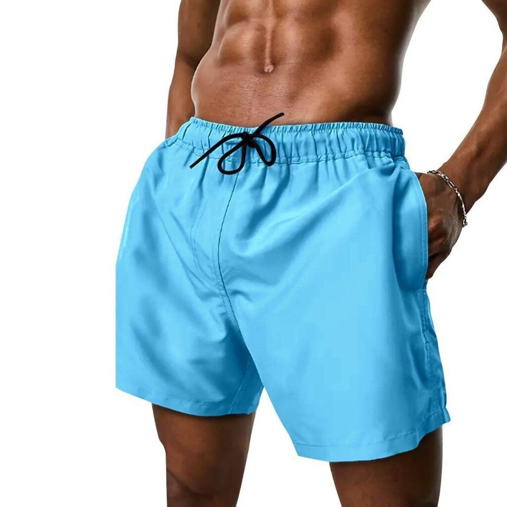 Bermuda Tactel Masculina Praia Casual Lisa com Bolsos Secagem Rápida
