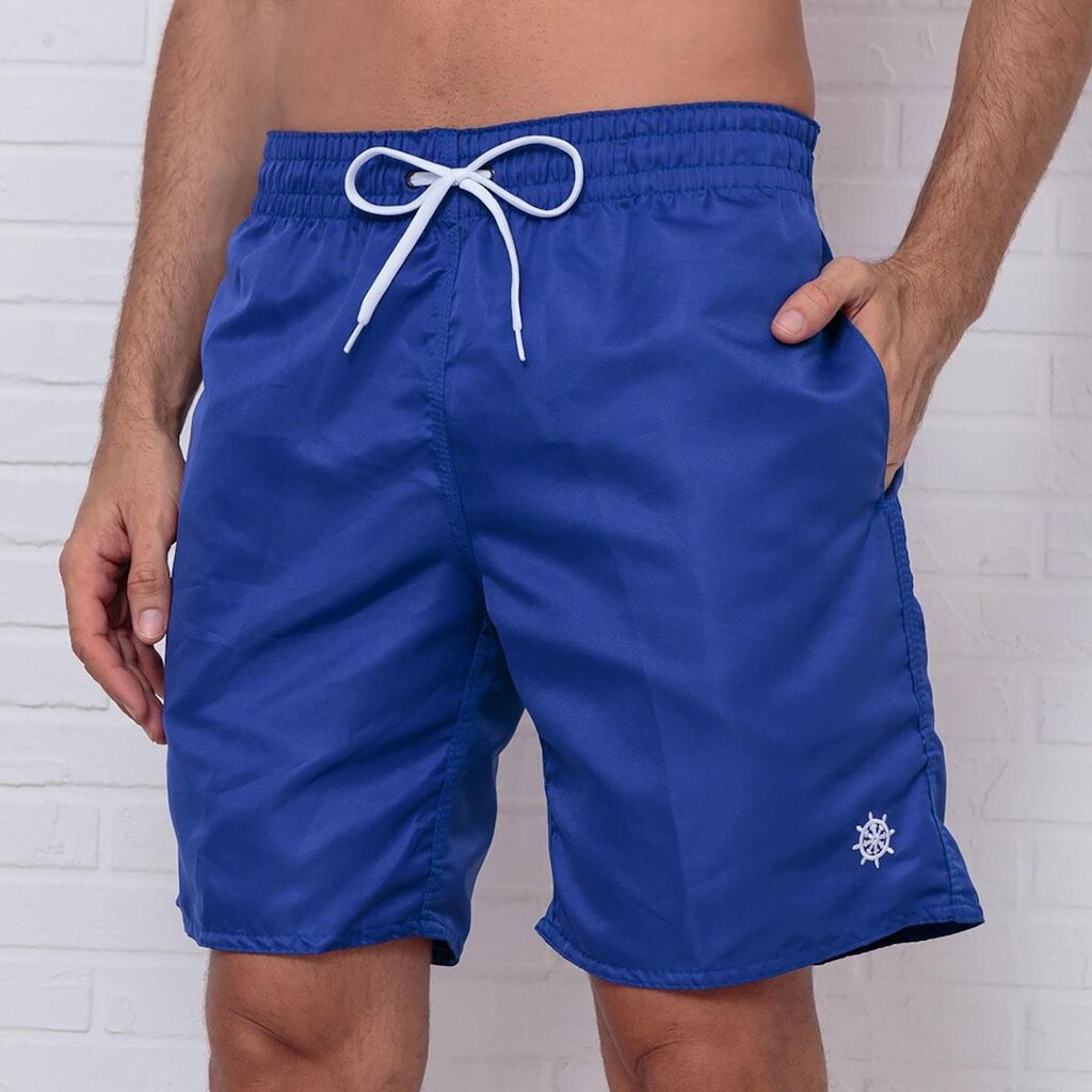 Bermuda Tactel Masculino Azul Bic