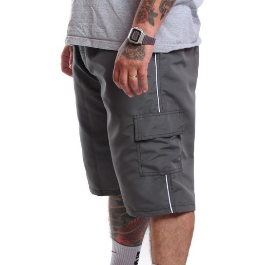 Bermuda Tactel OX Plus com Bolsos Frente e Costa - Chumbo é ruim? Bermuda Tactel OX Plus com Bolsos Frente e Costa - Chumbo é boa?