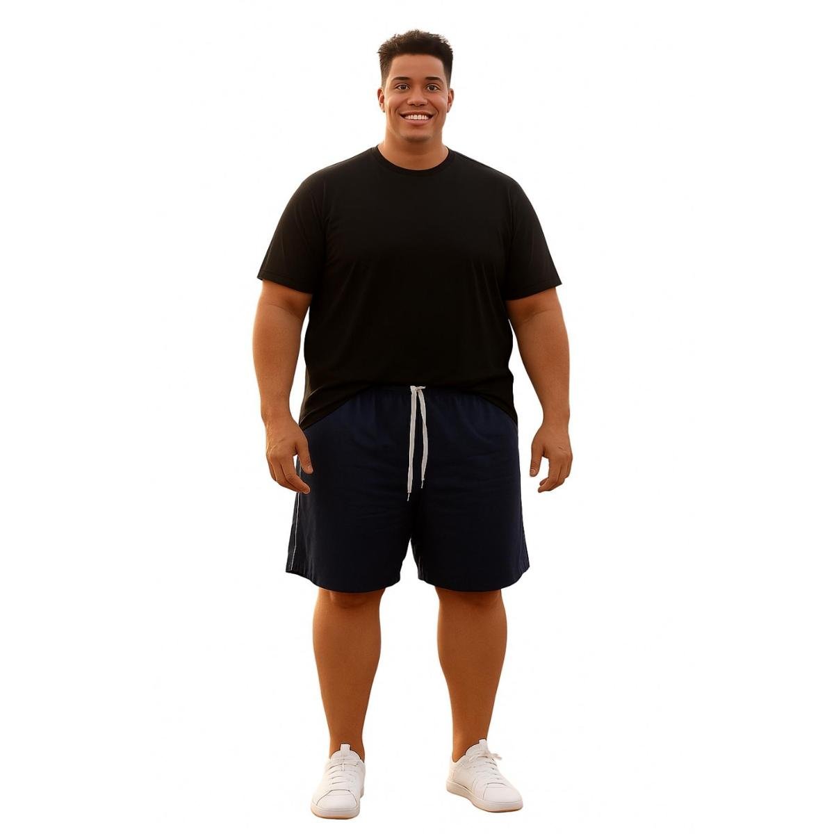 Menor preço em Bermuda Tactel Reforçada Plus Size Com Elástico e Bolsos