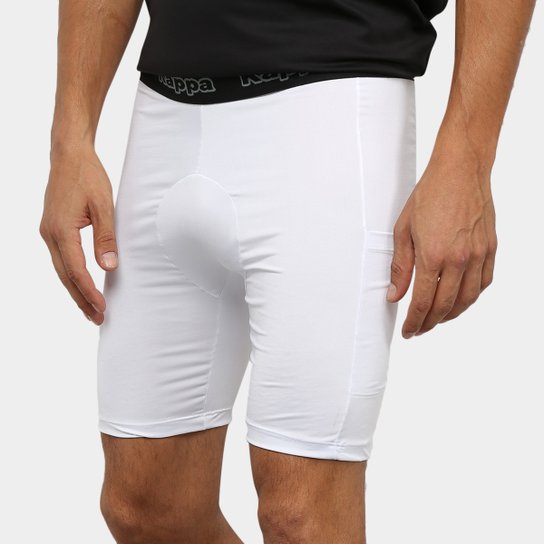 Bermuda Térmica Kappa Deshan Masculina - Branco Menor preço em Bermuda Térmica Kappa Deshan Masculina - Branco
