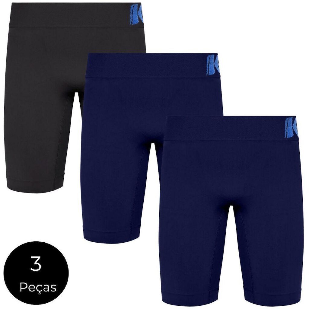 Bermuda Térmica Keeper Sem Costura Kit 3 Peças
