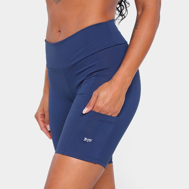 Bermuda Trifil Af Bas com Bolso Feminina - Marinho | Netshoes