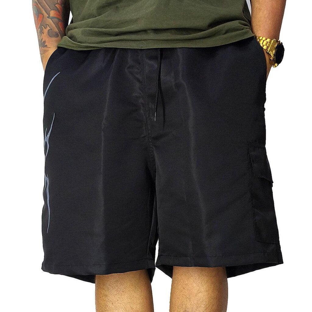Bermuda Trip Side Tactel Tribal Preto BT23