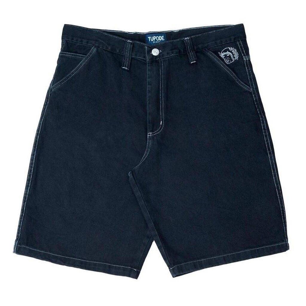 Bermuda Tupode Jeans Og Baggy Stone Preto Contraste