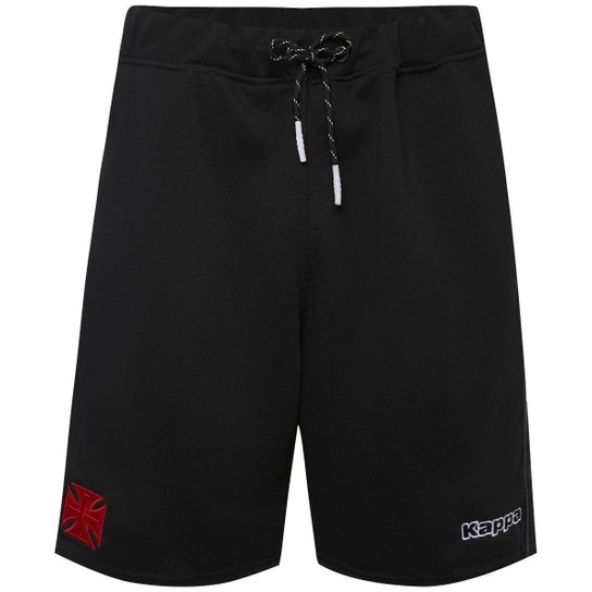 Bermuda Vasco Kappa Moletom Confort Preta Masculina