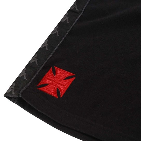 Bermuda Vasco Kappa Moletom Confort Preta Masculina