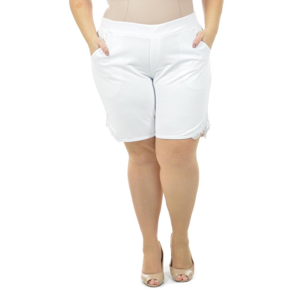 Bermuda vida boa plus size fenomenal Branco 54