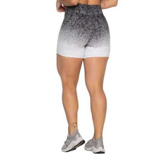 Bermuda Vlast Jacquard Tecido Grosso Zero Transparencia Cos Alto Academia Fitness Feminina 1011