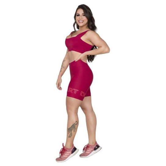 Bermuda Vlast Suplex Tecido Grosso Silk Zero Transparencia Cos Alto Academia Fitness Feminina 1045