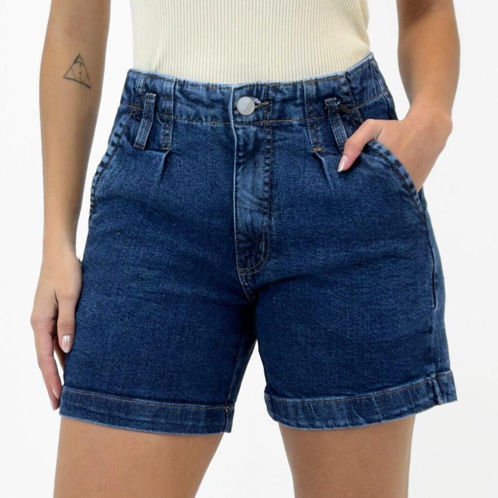 Bermuda Voox Jeans Boyfriend Feminina