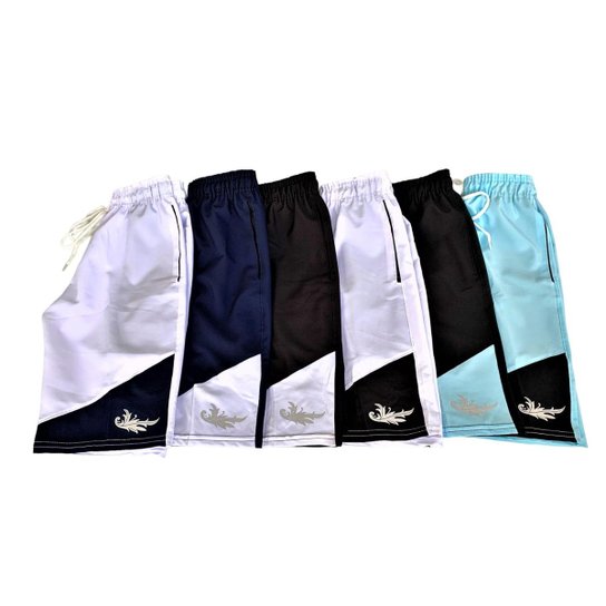 Bermudas Acanto Shorts Juvenil Infantil Menino 4 Peças - Branco+Preto Menor preço em Bermudas Acanto Shorts Juvenil Infantil Menino 4 Peças - Branco+Preto