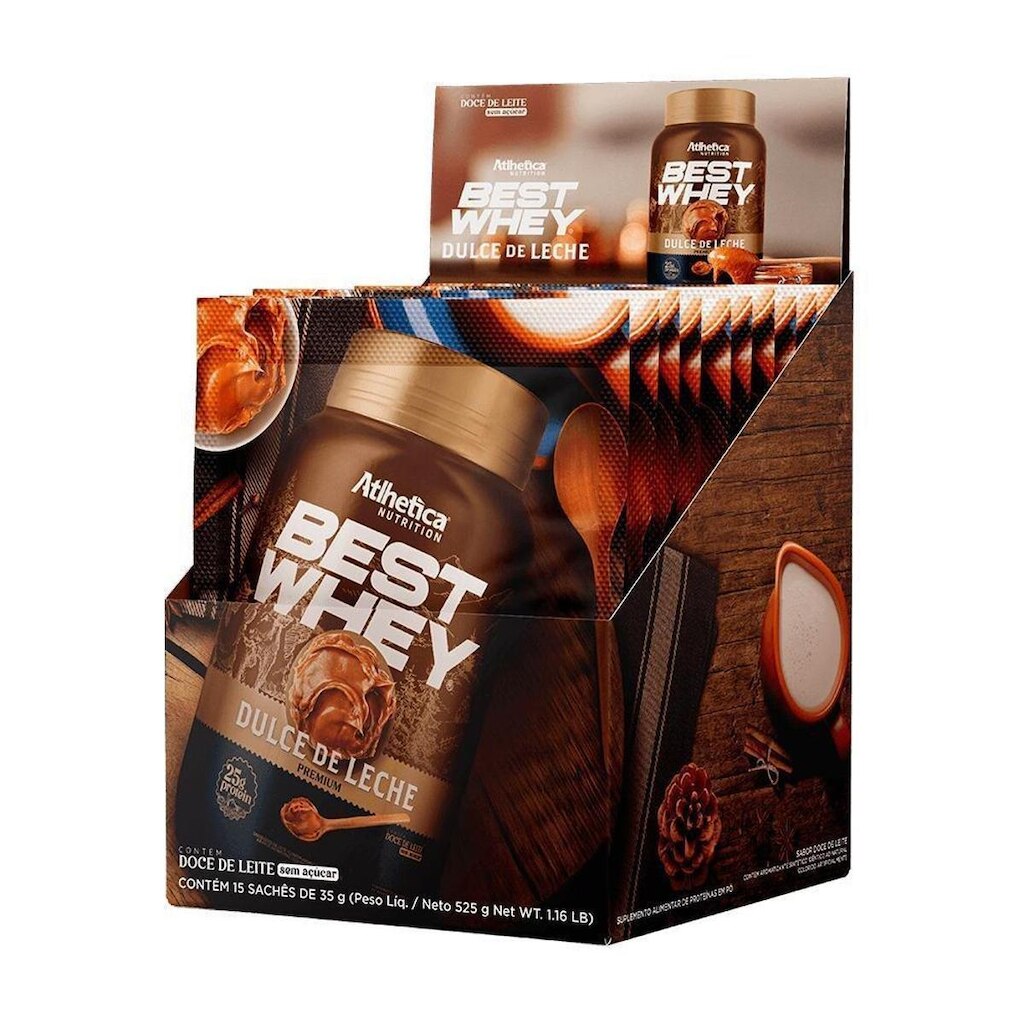 Best Whey 15 sachês de 35g Atlhetica Nutrition Dulce de Leche Premium