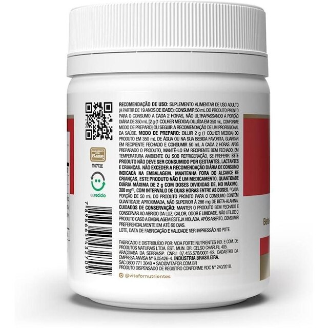BETA ALANINA (120G) VITAFOR