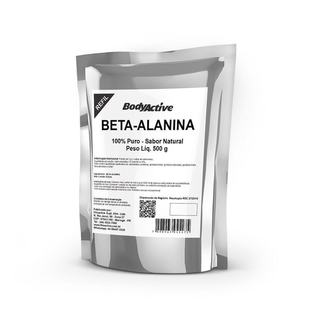 Beta-Alanina 100% Pura 500 g Refil Bodyactive