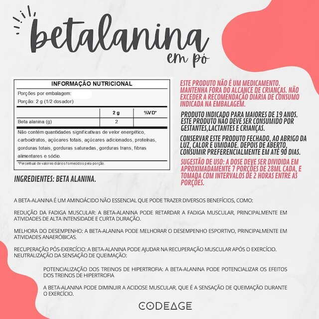 Betalanina Pura 500 G - Codeage