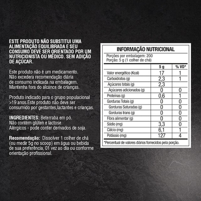 Beterraba Em Pó 1Kg - 100% Puro - Soldiers Nutrition