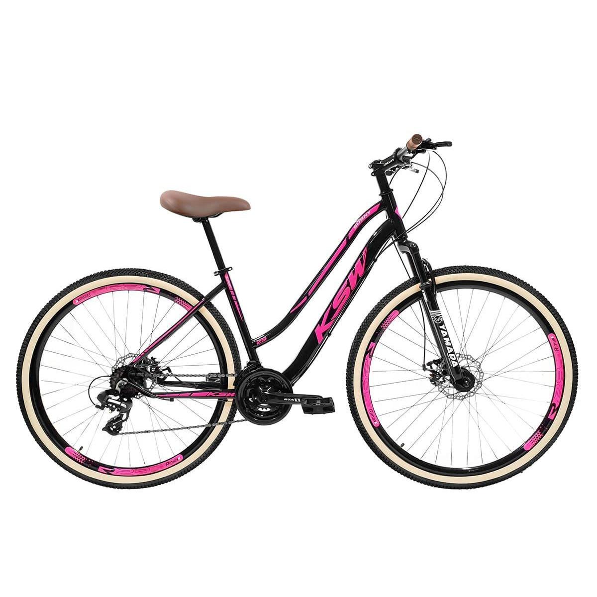 Bicicleta Ksw Sunny Disc H Aro 29 Susp. Dianteira 24 Marchas - Preto/rosa