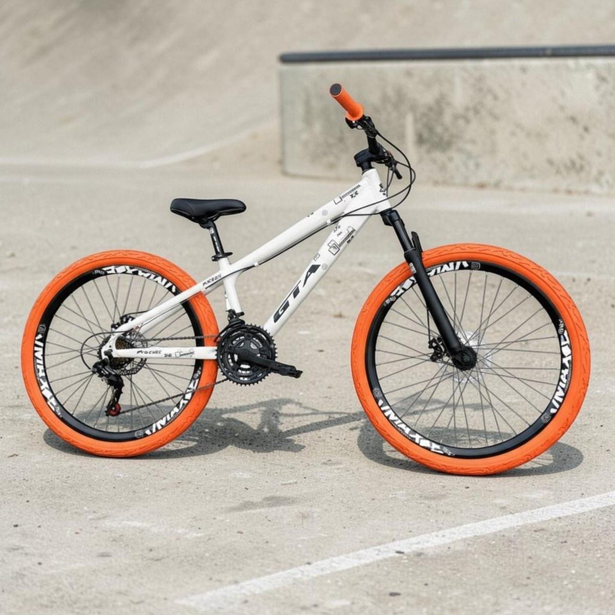 Bicicleta Gta Bike Rebel Disc M Aro 26 Susp. Dianteira 21 Marchas - Branco/laranja