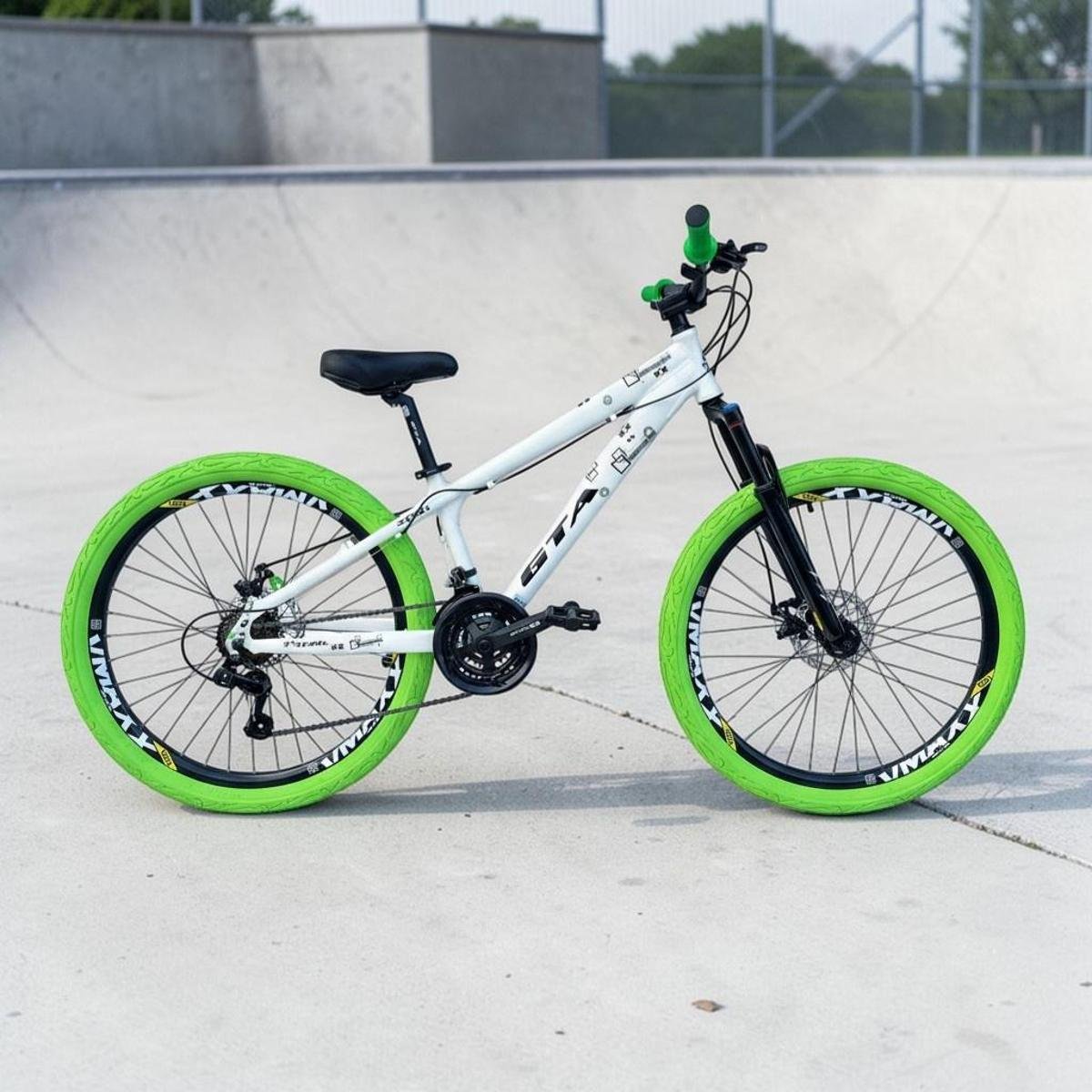 Bicicleta Gta Bike Rebel Disc M Aro 26 Susp. Dianteira 21 Marchas - Branco/verde