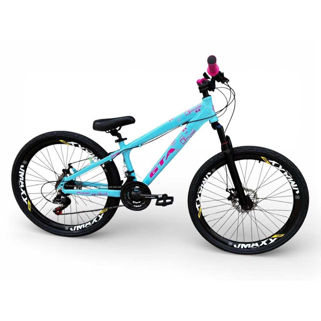 Bicicleta 26 Gta Rebel Alumínio 21v Freeride Downhill Aros Vmaxx Pneu Flame Freio a Disco