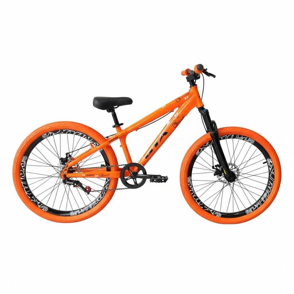 Bicicleta 26 Gta Rebel Freeride DH Single Aro Vmaxx Freio a Disco Pneu Flame Laranja