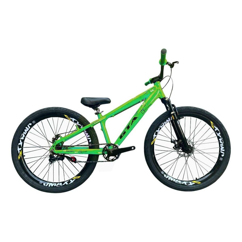Bicicleta 26 Gta Rebel Freeride DH Single Aro Vmaxx Freio a Disco Pneu Flame Preto