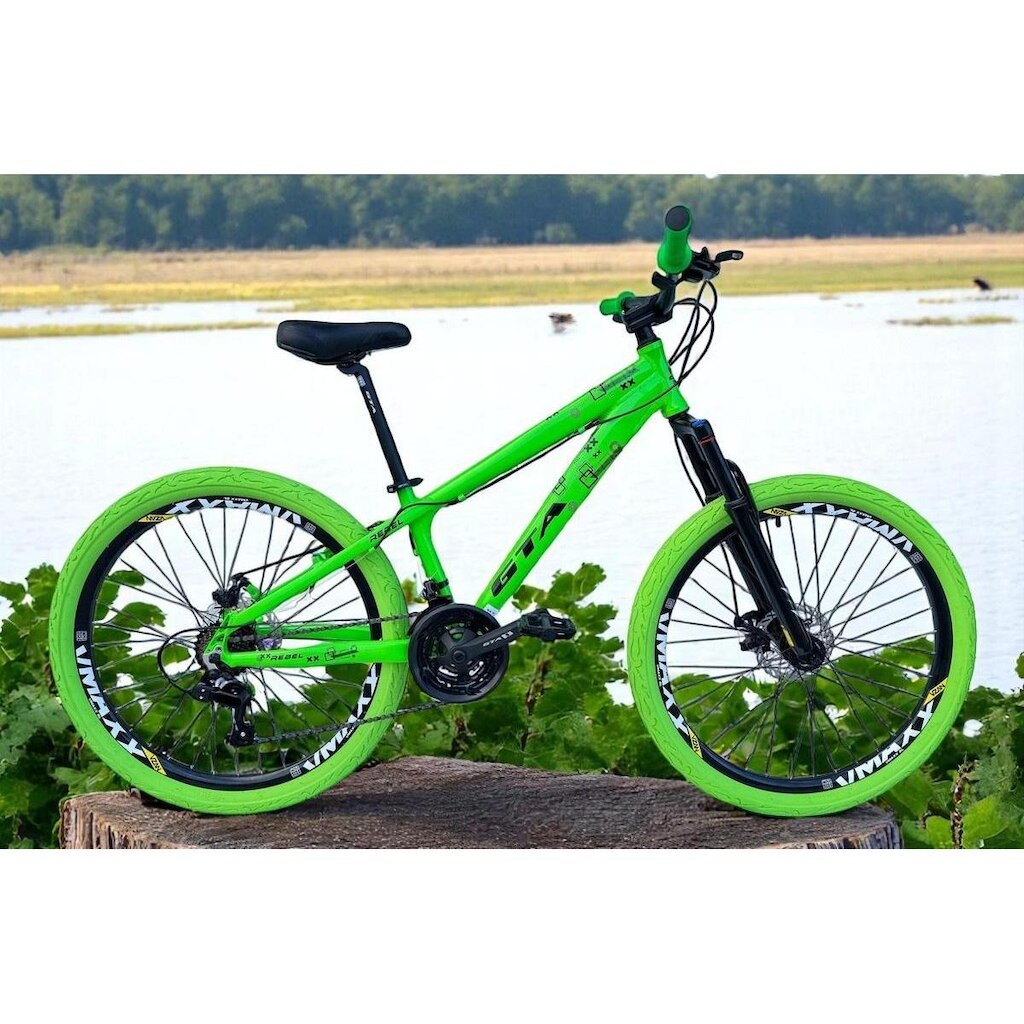 Bicicleta 26 Gta Rebel Freeride Downhill 21v Freio a Disco Aros Vmaxx Pneu Flame