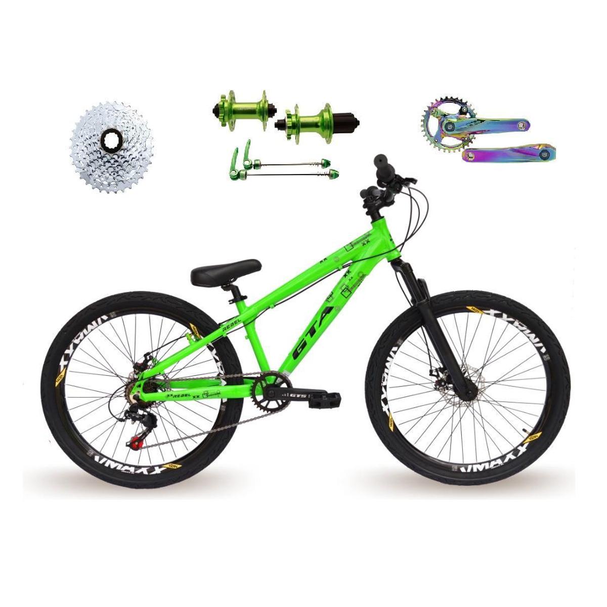 Bicicleta Gta Bike Rebel Single Aro 26 Susp. Dianteira 8 Marchas - Verde