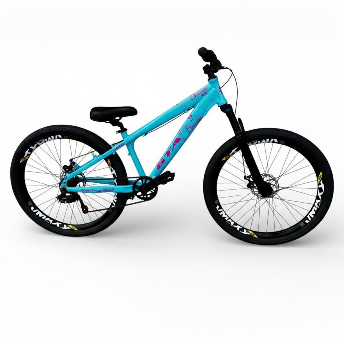 Bicicleta Gta Bike Rebel Single Aro 26 Susp. Dianteira 1 Marcha - Azul/rosa
