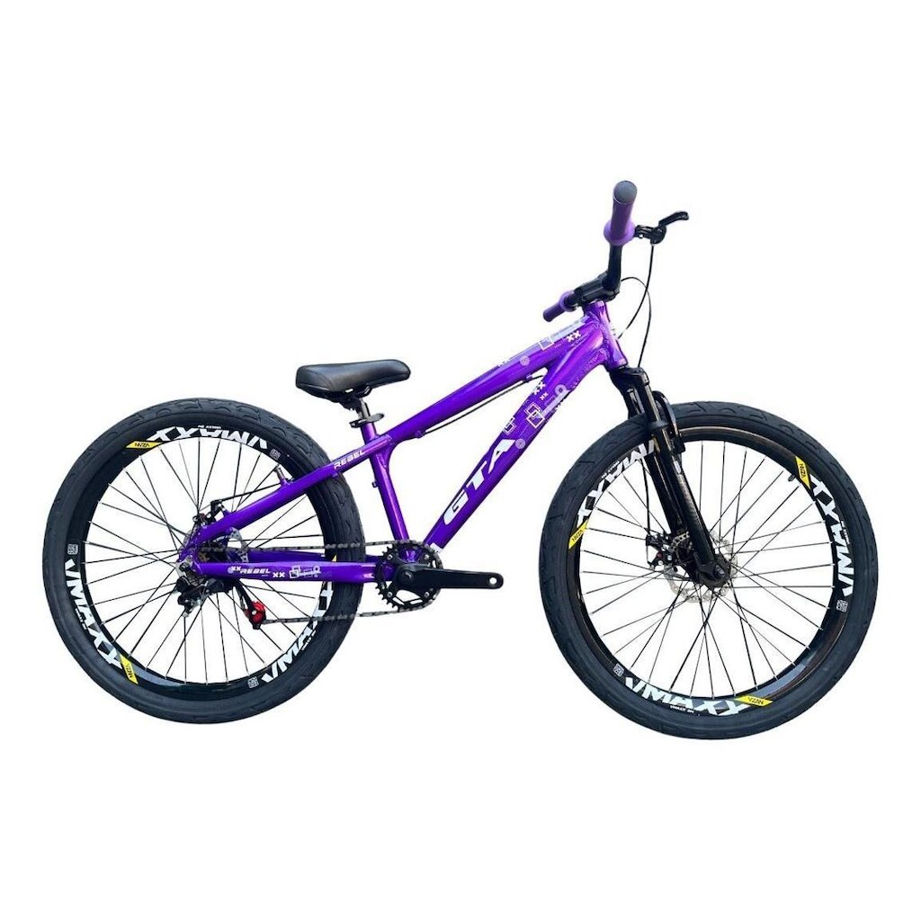 Bicicleta 26 Gta Rebel Freeride Single Aro Vmaxx Freio a Disco Pneu Flame Preto