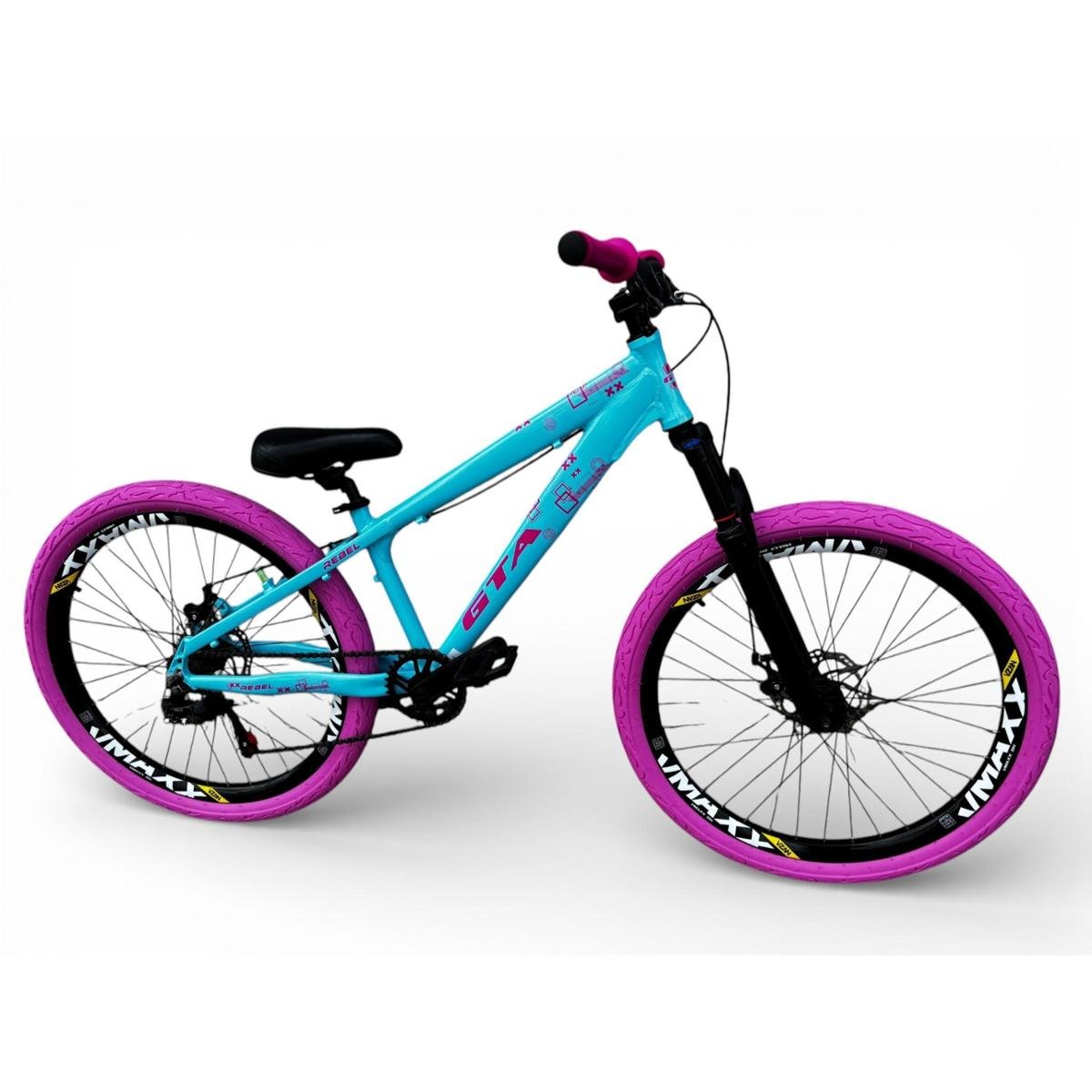 Bicicleta Gta Bike Rebel Single Disc M Aro 26 Susp. Dianteira 1 Marcha - Azul/rosa